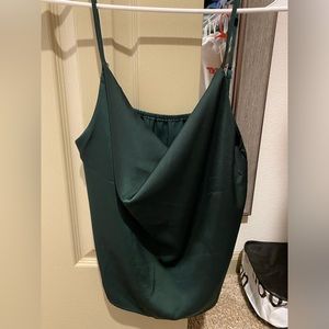 Green Drape Neck Tank Top